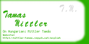 tamas mittler business card